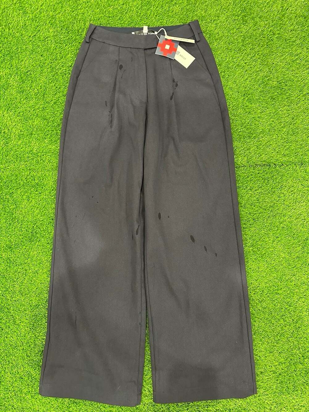 Lewis & Melly Black Pleated Wide Leg Dress Pants Trousers